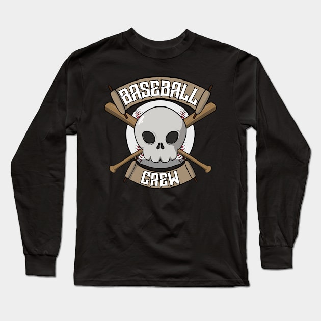 Baseball crew Jolly Roger Pirate flag Long Sleeve T-Shirt by RampArt